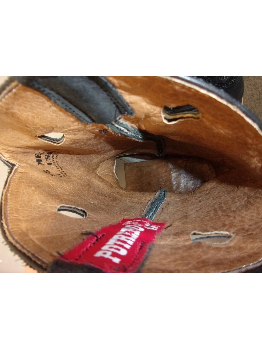 DESIGNER POTRERO WESTERN SQUARE TOE HEAVY SOLE MIDCALF COWBOY BROWN BOOTS SIZE 6